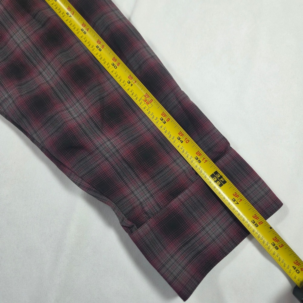 Ariat Pro Series Mens XXL Tall Burgundy Black Plaid Stretch Button Down Shirt - Picture 10 of 10